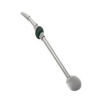 Bomba De Chimarrão Tramontina Ilex Em Inox Com Pedra Verde E Rosca 25cm Bomba De Chimarrão Tramontina Ilex Em Inox Com Pedra Verde E Rosca 25cm