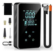 Bomba De Encher Pneu De Carro Bike Moto Digital Eletrica Portátil 4000 mAh sem fio luz de emergência LED