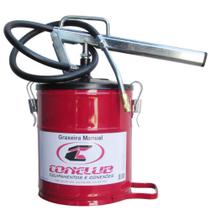Bomba de Graxa Manual 7Kg Engraxadeira Mecânica Borracharia Oficina Indústria Conelub