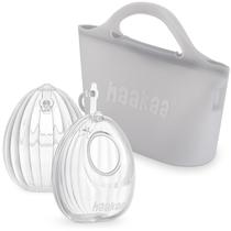 Bomba de mama de silicone vestível haakaa Shell 75mL com esterilizador Bomba de mama de silicone vestível haakaa Shell 75mL com esterilizador