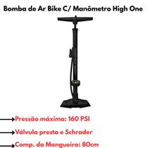 Bomba de Oficina Bike C/ Manômetro e Válv. Reversível GP-55E