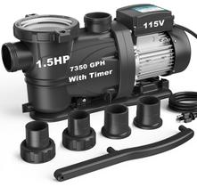 Bomba de Piscina Vidapool 1,5 HP 7350 GPH com Timer 115 V Bomba de Piscina Vidapool 1,5 HP 7350 GPH com Timer 115 V