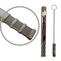 Bomba de tereré clássica de tela inox 18 cm + escova higienização