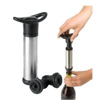 Bomba De Vácuo Inox C/ 2 Tampas P/ Garrafas De Vinho - Rolha