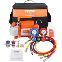 Bomba de vácuo VEVOR 1/4 HP 4CFM com conjunto de medidores para HVAC R134a R410a Bomba de vácuo VEVOR 1/4 HP 4CFM com conjunto de medidores para HVAC R134a R410a