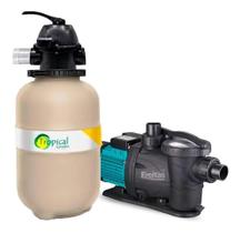Bomba e filtro para piscina filtro br20 + lepono 1/3 cv 110v até 28.000