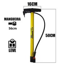Bomba Encher Pneu Bicicleta Moto Bola Leve Resistente Cor Amarelo Versátil