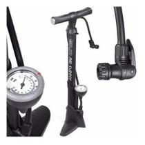 Bomba Encher Pneu Chão Pé Oficina Bike Moto Manômetro Giyo 2