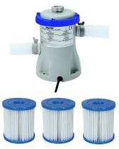 Bomba Filtrante Bestway 1249 LH 110v com 03 Refis Filtro para piscina (02 + 01)