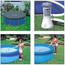 BOMBA FILTRANTE INTEX 2006 LH 110v + KIT DE LIMPEZA + CAPA INTEX 3,66 M ESTRUTURAL