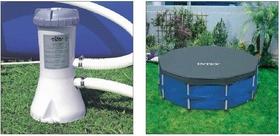 Bomba Filtrante Intex 2006 LH 220v 28604 + Capa Intex 3,05 m Estrutural