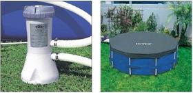 Bomba Filtrante Piscina Intex 2006 LH 220v + Capa Intex 3,66 Estrutural