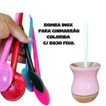 Bomba INOX colorida para chimarrão FIXA