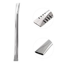 Bomba Lisa Com Cano Grosso 23cm Para Tomar Tererê Em Aço Inox Com Filtro Lateral Integrado