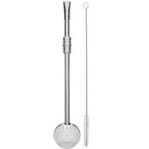 Bomba para Chimarrão Inox 23cm Mil Furos Rosca Anel Médio Sextavo Mate Escovinha Bomba para Chimarrão Inox 23cm Mil Furos Rosca Anel Médio Sextavo Mate Escovinha
