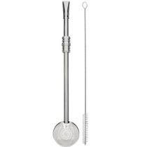 Bomba para Chimarrão Inox 23cm Mil Furos Rosca Anel Médio Sextavo Mate Escovinha Bomba para Chimarrão Inox 23cm Mil Furos Rosca Anel Médio Sextavo Mate Escovinha