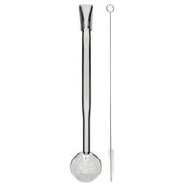 Bomba para Chimarrão Inox Lisa 21cm Mil Furos Escovinha Bort Bomba para Chimarrão Inox Lisa 21cm Mil Furos Escovinha Bort