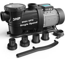 Bomba para piscina Vidapool 3 HP 115 V de alto caudal, velocidad única