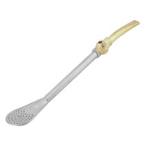 Bomba para Tereré Bojo Pera 19cm em Ferro Uso Manual para Bebida Gelada Prata Garibaldi Bomba para Tereré Bojo Pera 19cm em Ferro Uso Manual para Bebida Gelada Prata Garibaldi