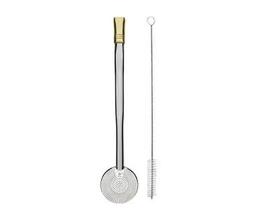 Bomba para Tereré e Chimarrão 1000 Furos Bocal Banhado a Ouro Aço Inox Rosqueável 21cm Bomba para Tereré e Chimarrão 1000 Furos Bocal Banhado a Ouro Aço Inox Rosqueável 21cm