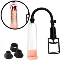 Bomba Peniana com Manopla 3 Anéis Silicone mais Anel em Forma de Vagina Pênis Pump Desenvolvedor Peniano Sex Shop