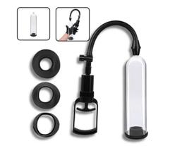 Bomba Peniana Manual A Vácuo Desenvolvedor com 3 Tamanhos de Aneis Penianos Formato Gatilho