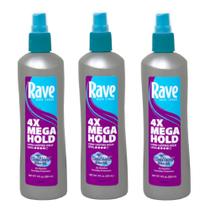 Bomba sem perfume Hairspray Rave 4x Mega, 325 ml, pacote com 3 Bomba sem perfume Hairspray Rave 4x Mega, 325 ml, pacote com 3