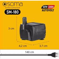 BOMBA SUB SOMA AQUARIOS E FONTES SM-180 (180l/h)