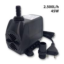 Bomba Submersa 2,5m Ajustável 2500L h 45w Para Fontes Aquários Lagos Chafariz Bomba Submersa 2,5m Ajustável 2500L h 45w Para Fontes Aquários Lagos Chafariz