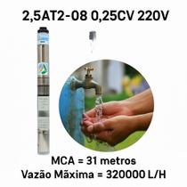 Bomba Submersa Altri Caneta Palito 2,5AT208 0,25 CV 220 V Compacta e confiável para poço artesiano