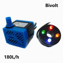 Bomba Submersa com LED Haizhi Bivolt Motor Bombinha para Fonte de Água Aquário Bebedouro Pet