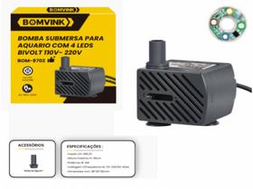Bomba submersa para aquario com 4 leds 2w bivolt 110v-220v bom-8702 Bomba submersa para aquario com 4 leds 2w bivolt 110v-220v bom-8702
