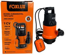 Bomba Submersível Sapo 1cv Foxlux Água Limpa Suja Automática 127
