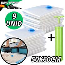 Bomba Sucção Com 6 Organizador a Vacuo 50x60 Proteção Da Umidade Poeira Para Mala Guarda Roupa