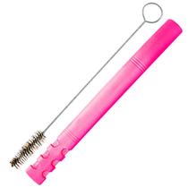 Bomba Terere Inox Rosa Pink Lisa Achatada Com Tela Furo Redonda V6- Chacal