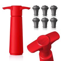 Bomba Wine Saver Vacu Vin Red com tampa de vácuo de 6 rolhas