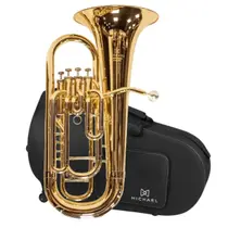 Bombardino Euphonium Michael WEPM454N Laqueado 4 Pistos Sib (Bb) com Estojo