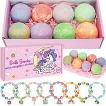 Bombas de banho Duchong Unicorn com surpresa, 8 unidades para meninas de 3 a 6 anos Bombas de banho Duchong Unicorn com surpresa, 8 unidades para meninas de 3 a 6 anos