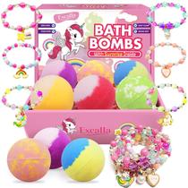Bombas de banho Excalla Unicorn com joias dentro de 4 a 8 anos, 6 unidades