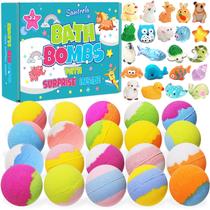 Bombas de banho para crianças com surpresa no interior, pacote de 20 bombas de banho infantis, conjunto de presente com brinquedos para meninas e meninos, kit de bolinhas de efervescente de banho de espuma feito à mão para aniversário, Natal e Páscoa (o pacote pode variar) Bombas de banho para crianças com surpresa no interior, pacote de 20 bombas de banho infantis, conjunto de presente com brinquedos para meninas e meninos, kit de bolinhas de efervescente de banho de espuma feito à mão para aniversário, Natal e Páscoa (o pacote pode variar)
