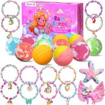 Bombas de banho Santrela Unicorn com joias e brinquedos para meninas de 3 a 8 anos Bombas de banho Santrela Unicorn com joias e brinquedos para meninas de 3 a 8 anos