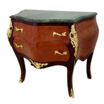 Bombê 82cm Marchetada Imbuia 02 gavetas Bronze Luxo