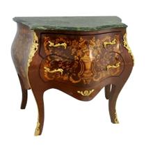 Bombê 90cm Madeira Abaulado Marchetaria Alto Padrão Classico Bombê 90cm Madeira Abaulado Marchetaria Alto Padrão Classico