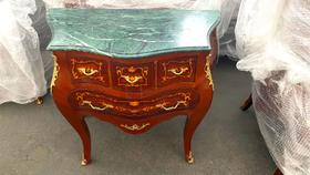 Bombê Roupeiro 05 Gavetas Madeira Luiz Xv Marmore Bronze Lux