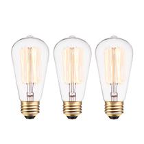 Bombilla GLOBE Electric 31324 Vintage Edison S60 40W Paquete de 3