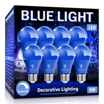Bombilla LED de Luz Azul Gonhom A19 9W (Paquete de 8) Base E26
