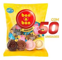 Bombom Bonobon Sortidos Com 50 Unidades Variedade de Chocolates