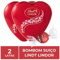 Bombom de Chocolate Suiço Lindt Lindor, 2 Latas Coração 50g Bombom de Chocolate Suiço Lindt Lindor, 2 Latas Coração 50g