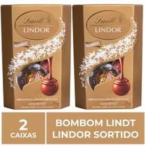 Bombom de Chocolate Suíço Lindt Lindor Sortido, 2 Caixas 75G