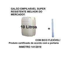 Bombona Galão 10 Litros Selo Inmetro Nova Gasolina Água produtos perigosos e classificados C/Bico - IPP